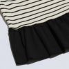 子供服 女の子 ボーダー柄リボンつきフリルTシャツ ホワイト×ブラック(10) デザインポイント2