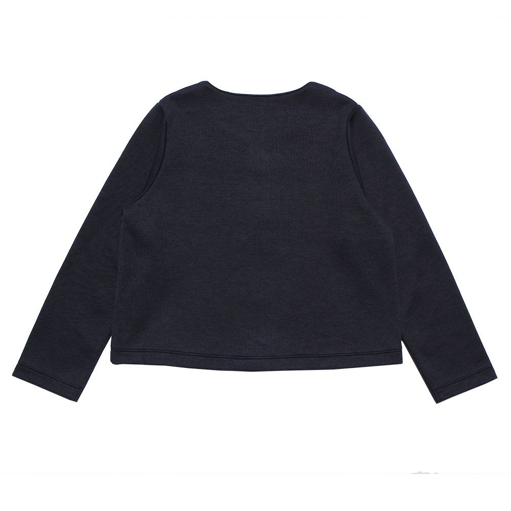 子供服 女の子 ダブルニットリボンつきカーディガン ネイビー(06) 背面