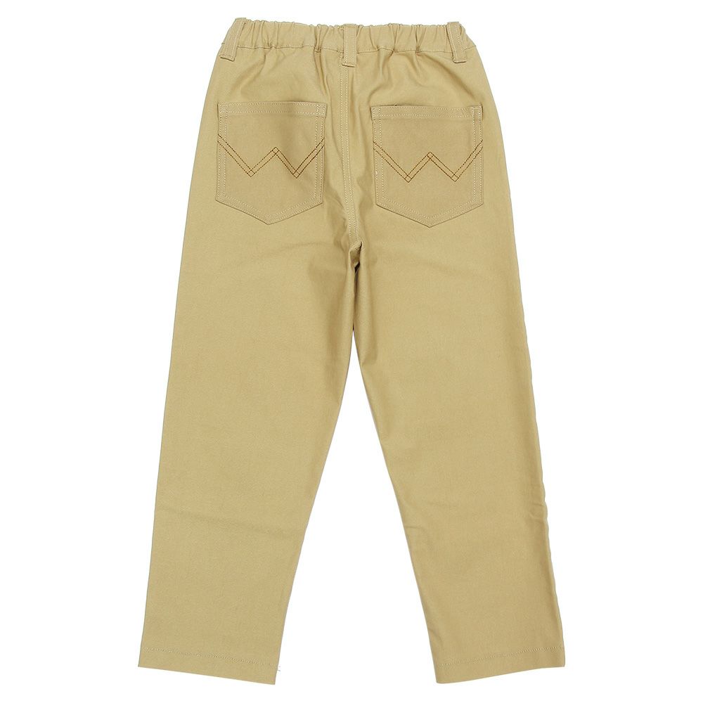 ベビー服 男の子 スーパーストレッチ　ロゴ刺繍　フルレングス ベージュ(51) 背面