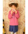 子供服 女の子 ウエストゴム　プリーツ　タック　スカート ネイビー(06) モデル画像アップ