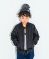 子供服 男の子 ロゴ　刺繍　ジップアップ　MA-1　ポケット　ナイロン　ブルゾン ブラック(00) モデル画像1