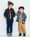子供服 男の子 ロゴ　刺繍　ジップアップ　MA-1　ポケット　ナイロン　ブルゾン ブラック(00) モデル画像3