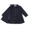 子供服 女の子 シンプル 両脇ポケット ボタン留め ロングコート ネイビー(06) デザインポイント1