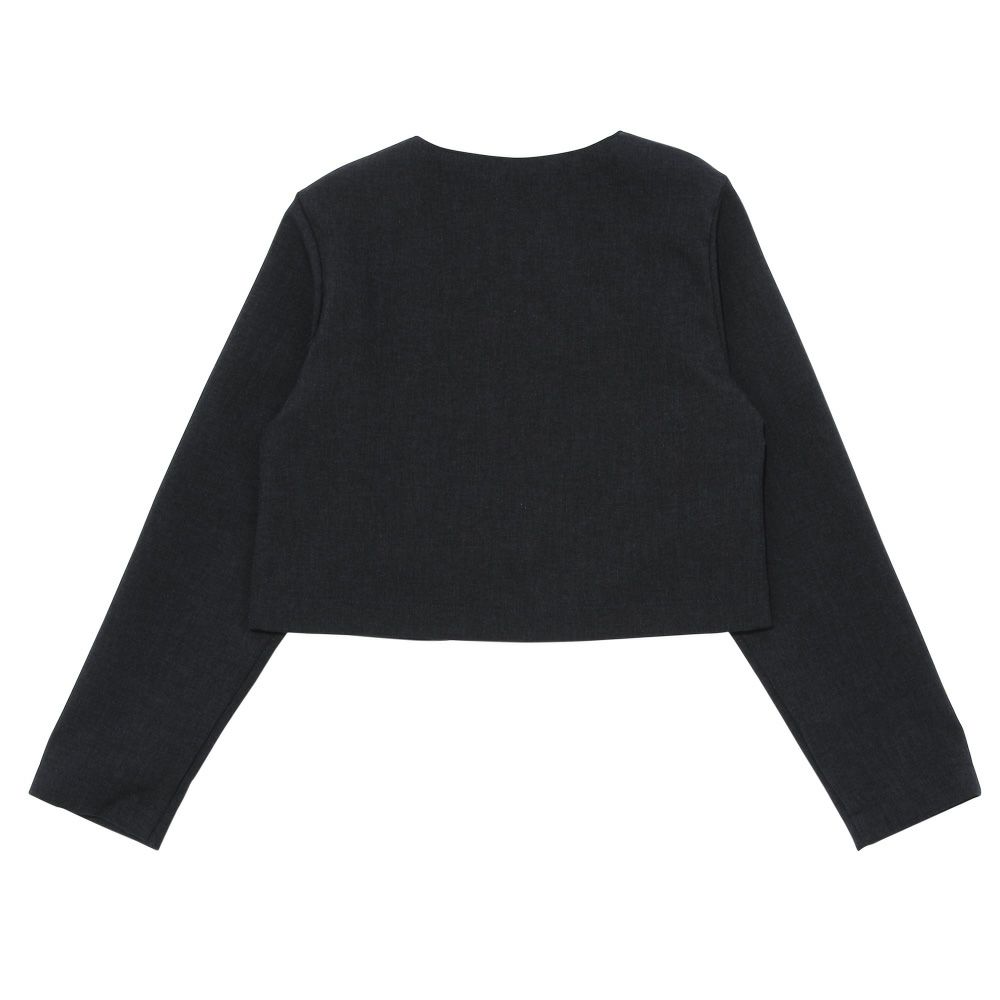 子供服 女の子 結婚式 発表会 リボン付きボレロ ネイビー(06) 背面