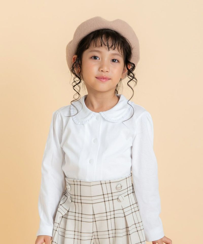 子供服 女の子 お受験　面接　綿100％ 衿 シフォン フリル