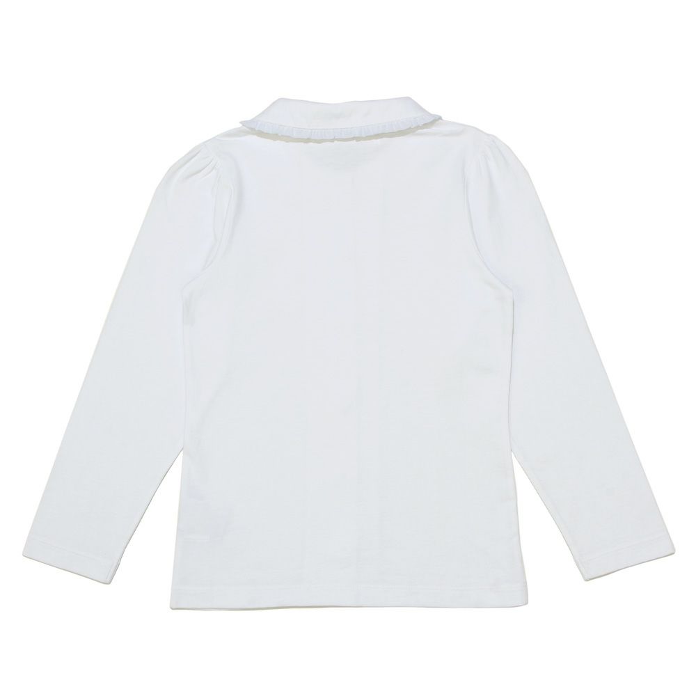 子供服 女の子 お受験　面接　綿100％ 衿 シフォン フリル ホワイト(01) 背面