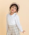 子供服 女の子 お受験　面接　綿100％ 衿 シフォン フリル ホワイト(01) モデル画像1