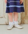 子供服 女の子 靴下 キッズ　子ども ショート丈　 レース フリル 白 ホワイト(01) モデル画像1