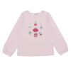 ベビー服 女の子 綿100％ 香水瓶 バレエ モチーフ シューズ コスメ プリント かわいい おしゃれ ピンク(02) 正面