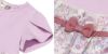 子供服 女の子 綿100％ オリジナル花柄 リボン チュール ドッキングワンピース パープル(91) デザインポイント1