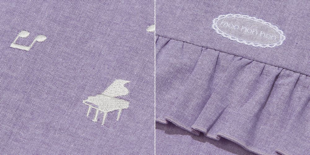 子供服 女の子 ロゴ ダンガリー 音符 レッスンバッグ トートバッグ パープル(91) デザインポイント1