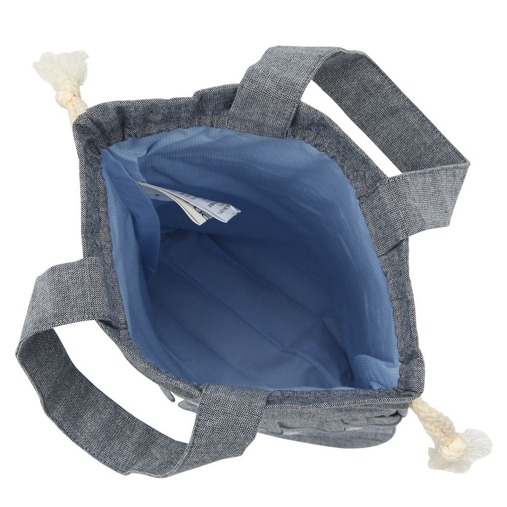 子供服 女の子 ダンガリー ロゴ 音符 楽器 巾着タイプ  シューズバッグ ネイビー(06) デザインポイント2