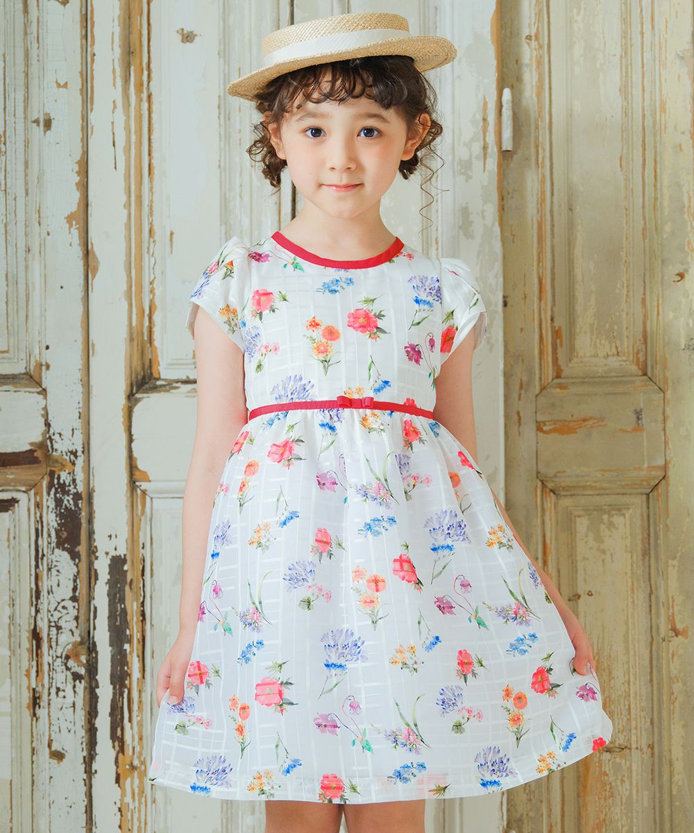 子供服 女の子 花柄 リボン ワンピース