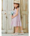 子供服 女の子 綿100％ オリジナル花柄 フリル ギャザー ワンピース アイボリー(12) モデル画像1