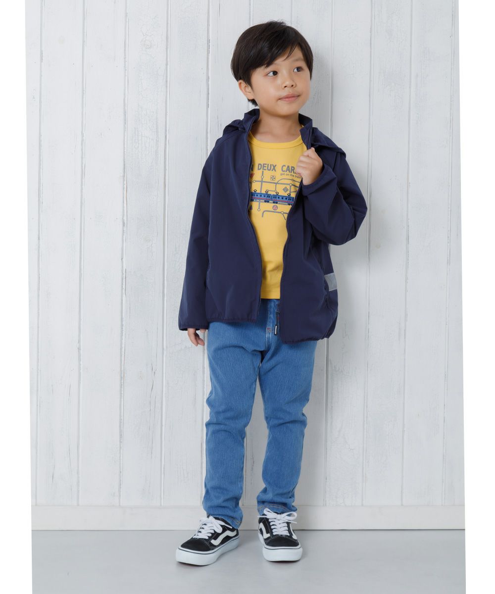 ベビー服 男の子 男女兼用ウォッシュ加工デニムニットフルレングスパンツ ブルー(61) モデル画像1