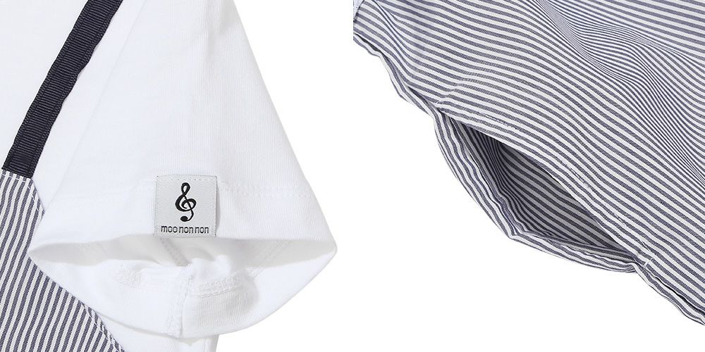 子供服 女の子 綿100％ ギャザー ＆ フリル ドッキングワンピース ブルー(61) デザインポイント2