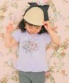 ベビー服 女の子 綿100％ お花 ピアノ 音符 プリント フリル Tシャツ パープル(91) モデル画像1