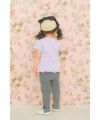 ベビー服 女の子 綿100％ お花 ピアノ 音符 プリント フリル Tシャツ パープル(91) モデル画像3