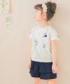 ベビー服 女の子 綿100％ ウエストゴム フリル 無地 キュロット ネイビー(06)