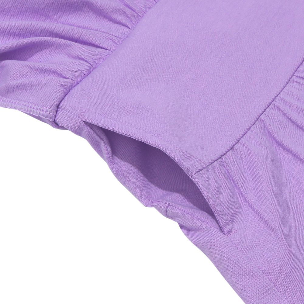 ベビー服 女の子 綿100％ ウエストゴム フリル 無地 キュロット パープル(91) デザインポイント1