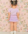 子供服 女の子 ギンガムチェック柄 フリル ブルマ パンツ パープル(91) モデル画像全身