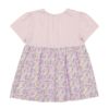 ベビー服 女の子 綿100％ オリジナル 花柄 プリント リボン 重ね着風 Aライン Tシャツ ピンク(02) 背面