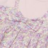 ベビー服 女の子 綿100％ オリジナル 花柄 プリント リボン 重ね着風 Aライン Tシャツ ピンク(02) デザインポイント1