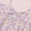 ベビー服 女の子 綿100％ オリジナル 花柄 プリント リボン 重ね着風 Aライン Tシャツ ピンク(02) デザインポイント1