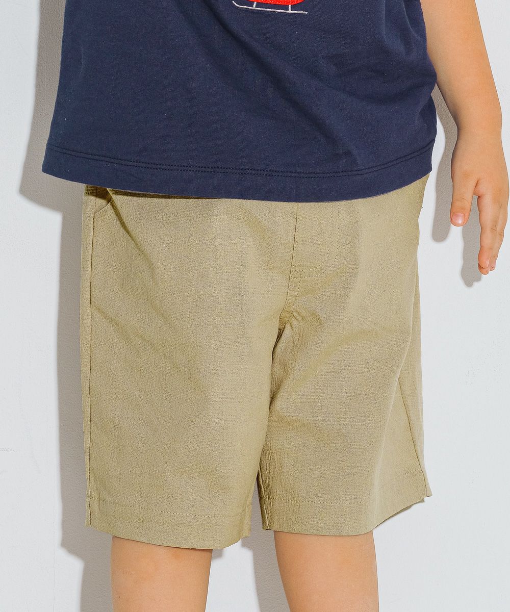 ベビー服 男の子 ストレッチ 無地 カラー ハーフパンツ グレージュ（59） トルソー背面