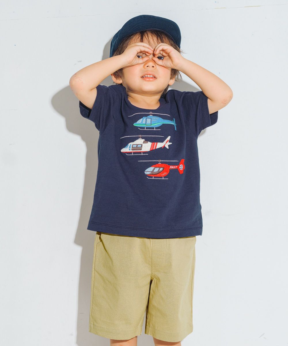 ベビー服 男の子 ストレッチ 無地 カラー ハーフパンツ グレージュ（59） トルソー斜め