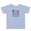 ベビー服 男の子 乗り物 プリント ＆ ワッペン ロゴ 綿100％ Tシャツ ブルー(61) 正面
