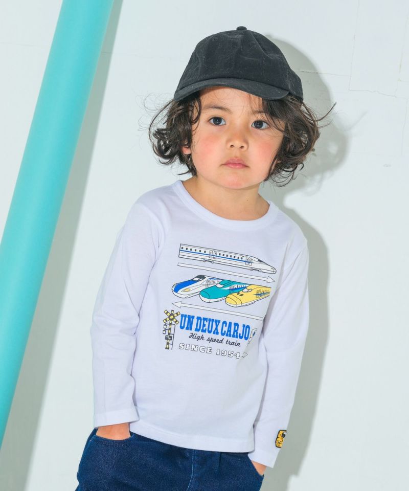 ベビー服 男の子 綿100％ 電車 乗り物 ロゴ プリント カットソー Tシャツ