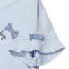 ベビー服 女の子 綿100％ バッグ刺繍 リボン 花モチーフ Tシャツ ブルー(61) デザインポイント2
