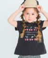 子供服 女の子 綿100％ リボン さくらんぼ ロゴ プリント Tシャツ ブラック(00) モデル画像1