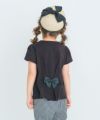 子供服 女の子 綿100％ リボン さくらんぼ ロゴ プリント Tシャツ ブラック(00) モデル画像2