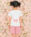 子供服 女の子 綿100％ リボン さくらんぼ ロゴ プリント Tシャツ オフホワイト(11) モデル画像2