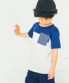 ベビー服 男の子 綿100％ポケット ワッペンつき Tシャツ ネイビー(06) モデル画像1