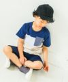 ベビー服 男の子 綿100％ポケット ワッペンつき Tシャツ ネイビー(06) モデル画像2