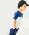 ベビー服 男の子 綿100％ポケット ワッペンつき Tシャツ ネイビー(06) モデル画像3