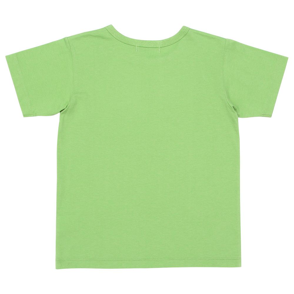 ベビー服 男の子 綿100％ 乗り物  働く車 ショベルカー刺繍 Tシャツ グリーン(08) 背面