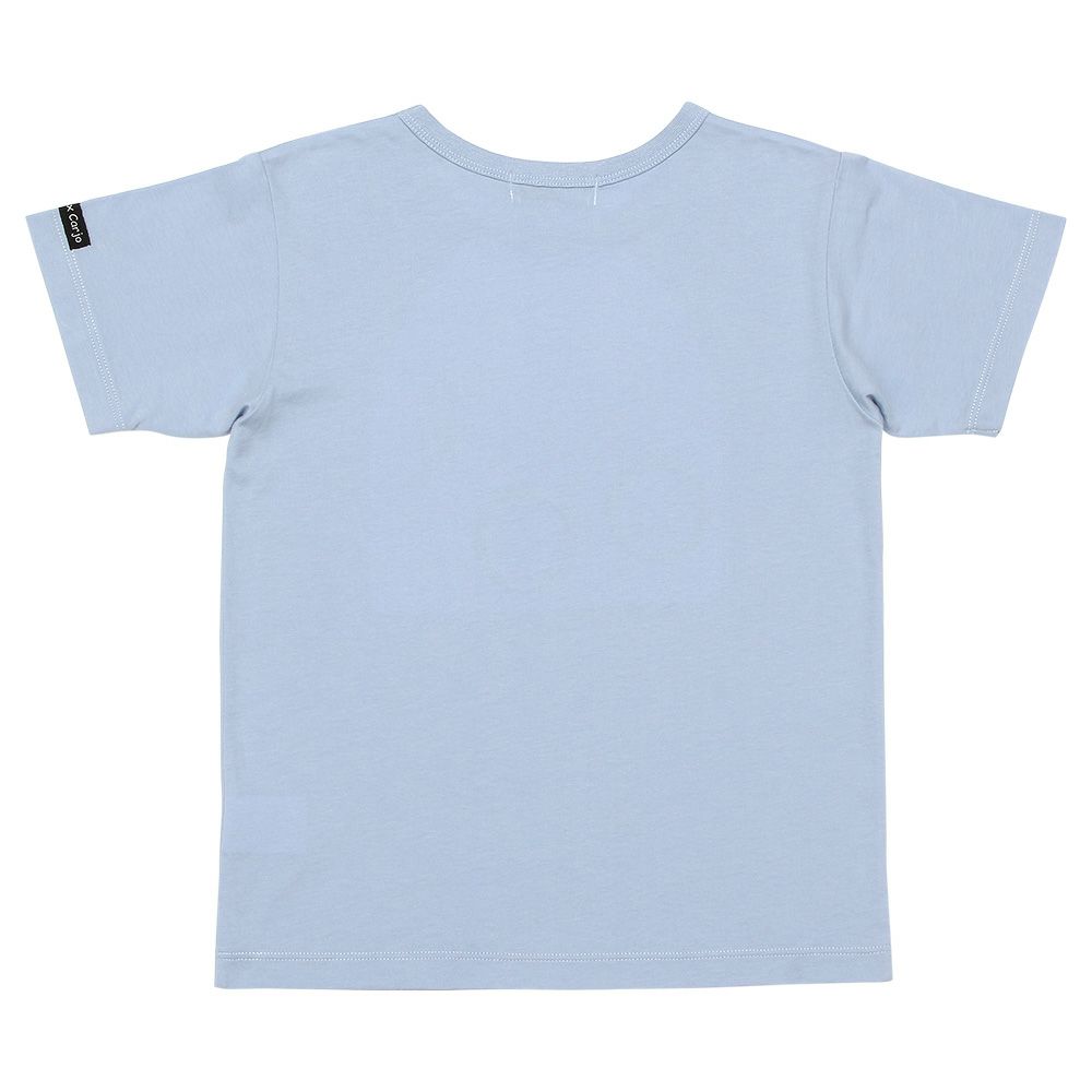 ベビー服 男の子 綿100％ 恐竜 プリント ワッペン 双眼鏡モチーフ Tシャツ ブルー(61) 背面