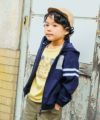 子供服 男の子 ストレッチ ツイル ジップアップ パーカー ジャケット ネイビー(06) モデル画像全身