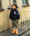 子供服 男の子 ストレッチ ツイル ジップアップ パーカー ジャケット ネイビー(06) モデル画像1
