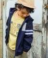 子供服 男の子 ストレッチ ツイル ジップアップ パーカー ジャケット ネイビー(06) モデル画像2