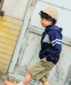 子供服 男の子 ストレッチ ツイル ジップアップ パーカー ジャケット ネイビー(06) モデル画像3