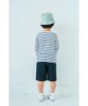 ベビー服 男の子 綿100％ デニム ポケット ボーダー Tシャツ ブラック(00) モデル画像4