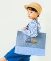 子供服 男の子 はたらく車 ストライプ ＆ ダンガリー トートバッグ