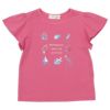 子供服 女の子 綿100％ マリン ラメ ロゴ プリント Tシャツ ピンク(02) 正面