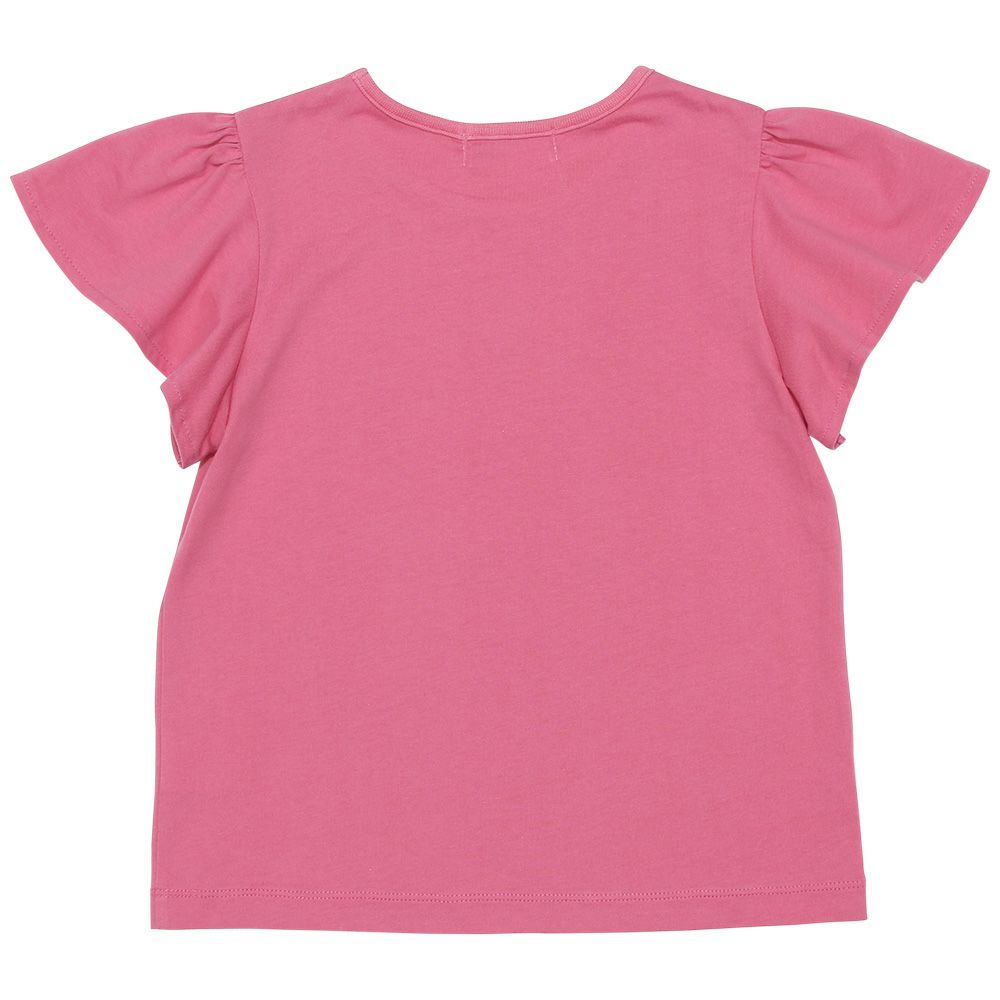 子供服 女の子 綿100％ マリン ラメ ロゴ プリント Tシャツ ピンク(02) 背面