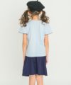 子供服 女の子 綿100％ リボンつき レース プリント Tシャツ ブルー(61) モデル画像4